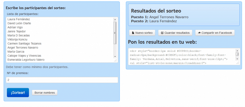 Resultado sorteo Israel