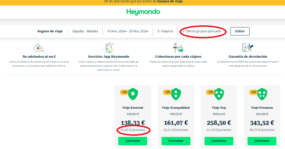 heymondo descuento grupo 5